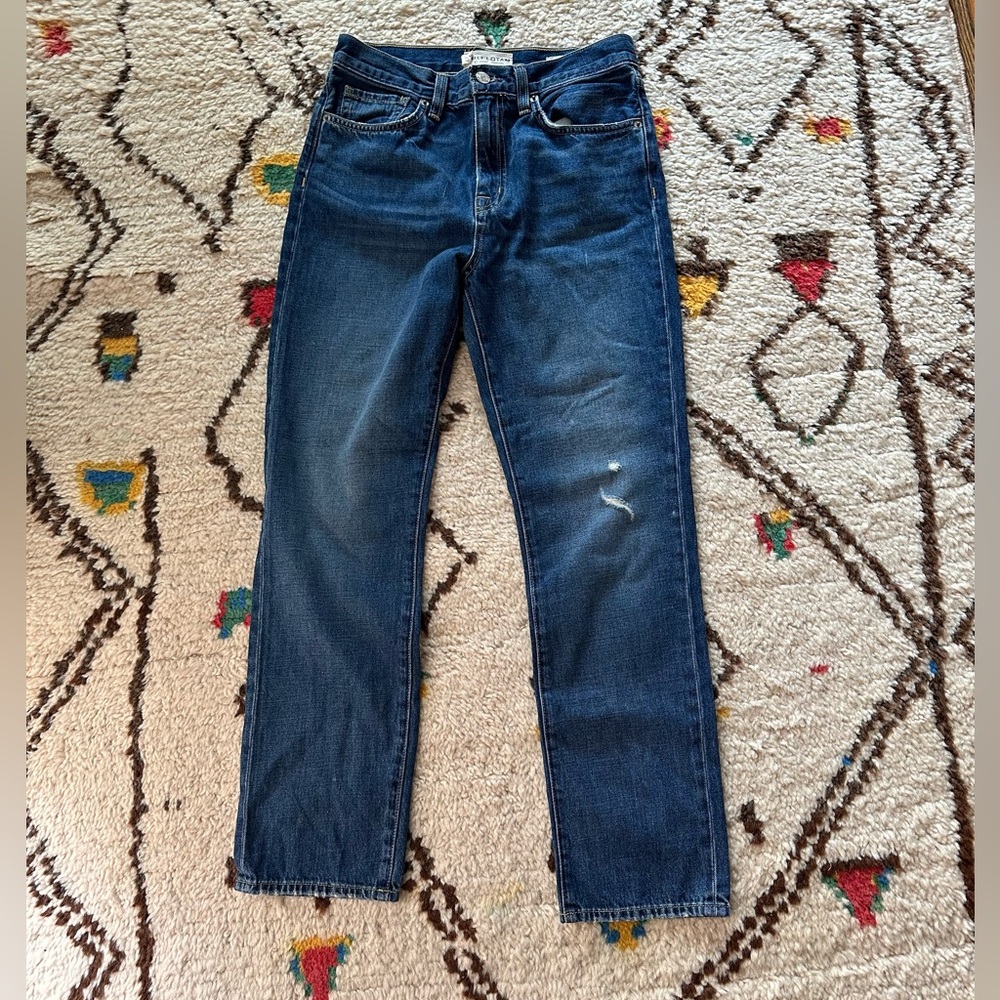 Nili Lotan Straight Jeans in Classic Wash, size 26